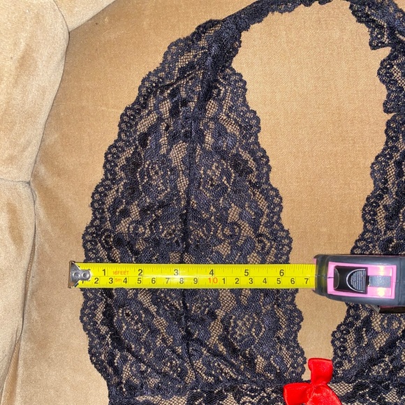 H.O.T. Black Lace Sheer Babydoll Halter Chemsie - Picture 7 of 10